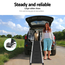 Load image into Gallery viewer, 2 i.Pet Deluxe Aluminium Foldable Dog Pet Ramp - Black Aus