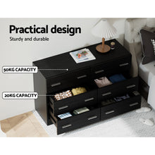 Load image into Gallery viewer, Artiss 6 Chest of Drawers Cabinet Dresser Table Tallboy Lowboy Storage Black