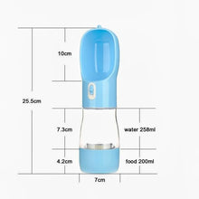 Load image into Gallery viewer, Blue Dog Water Bottle Feeder Bowl Portable Water Food Bottle Pets Outdoor Travel Drinking Dog Bowls Water Bowl for Dogs Aus