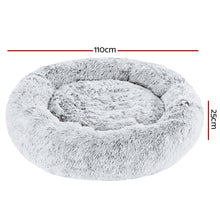 Load image into Gallery viewer, Pet Bed Dog Cat Calming Bed Extra Large 110cm Charcoal Sleeping Comfy Washable