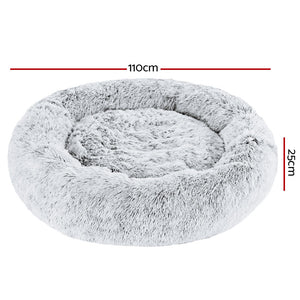 Pet Bed Dog Cat Calming Bed Extra Large 110cm Charcoal Sleeping Comfy Washable