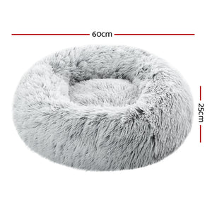 Pet Bed Dog Cat Calming Bed Small 60cm Charcoal Sleeping Comfy Cave Washable