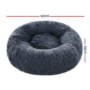 Pet Bed Dog Cat Calming Bed Small 60cm Dark Grey Sleeping Comfy Cave Washable