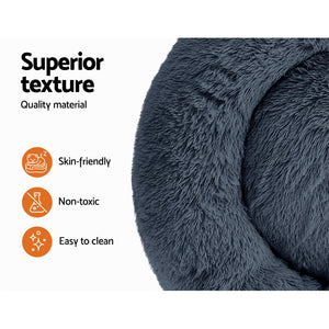 Pet Bed Dog Cat Calming Bed Small 60cm Dark Grey Sleeping Comfy Cave Washable