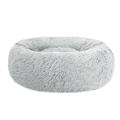 6 Pet Bed Dog Cat Calming Bed Small 60cm Light Grey Sleeping Comfy Cave Washable