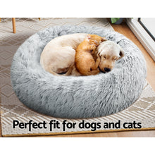 Load image into Gallery viewer, Pet Bed Dog Cat Calming Bed Medium 75cm Charcoal Sleeping Comfy Cave Washable