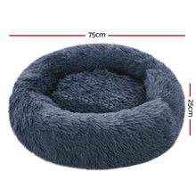 Load image into Gallery viewer, Pet Bed Dog Cat Calming Bed Medium 75cm Dark Grey Sleeping Comfy Cave Washable