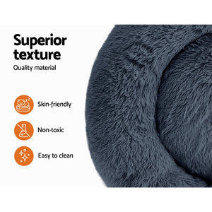 Pet Bed Dog Cat Calming Bed Medium 75cm Dark Grey Sleeping Comfy Cave Washable