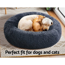 Load image into Gallery viewer, Pet Bed Dog Cat Calming Bed Medium 75cm Dark Grey Sleeping Comfy Cave Washable