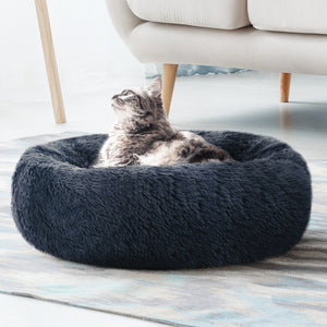 Pet Bed Dog Cat Calming Bed Medium 75cm Dark Grey Sleeping Comfy Cave Washable