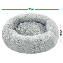 Load image into Gallery viewer, Pet Bed Dog Cat Calming Bed Medium 75cm Light Grey Sleeping Comfy Cave Washable