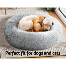 Load image into Gallery viewer, Pet Bed Dog Cat Calming Bed Medium 75cm Light Grey Sleeping Comfy Cave Washable