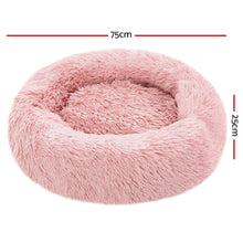 Load image into Gallery viewer, Pet Bed Dog Cat Calming Bed Medium 75cm Pink Sleeping Comfy Cave Washable