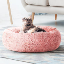 Load image into Gallery viewer, Pet Bed Dog Cat Calming Bed Medium 75cm Pink Sleeping Comfy Cave Washable