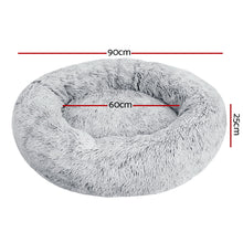 Load image into Gallery viewer, Pet Bed Dog Cat Calming Bed Large 90cm Charcoal Sleeping Comfy Cave Washable