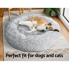 Load image into Gallery viewer, Pet Bed Dog Cat Calming Bed Large 90cm Charcoal Sleeping Comfy Cave Washable