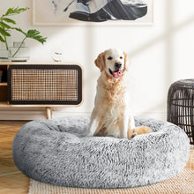 Load image into Gallery viewer, Pet Bed Dog Cat Calming Bed Large 90cm Charcoal Sleeping Comfy Cave Washable