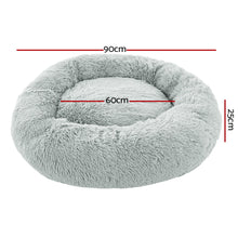 Load image into Gallery viewer, Pet Bed Dog Cat Calming Bed Large 90cm Light Grey Sleeping Comfy Cave Washable