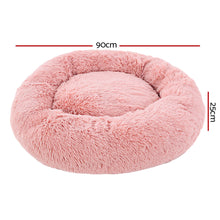 Load image into Gallery viewer, Pet Bed Dog Cat Calming Bed Large 90cm Pink Sleeping Comfy Cave Washable