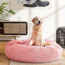 Load image into Gallery viewer, Pet Bed Dog Cat Calming Bed Large 90cm Pink Sleeping Comfy Cave Washable