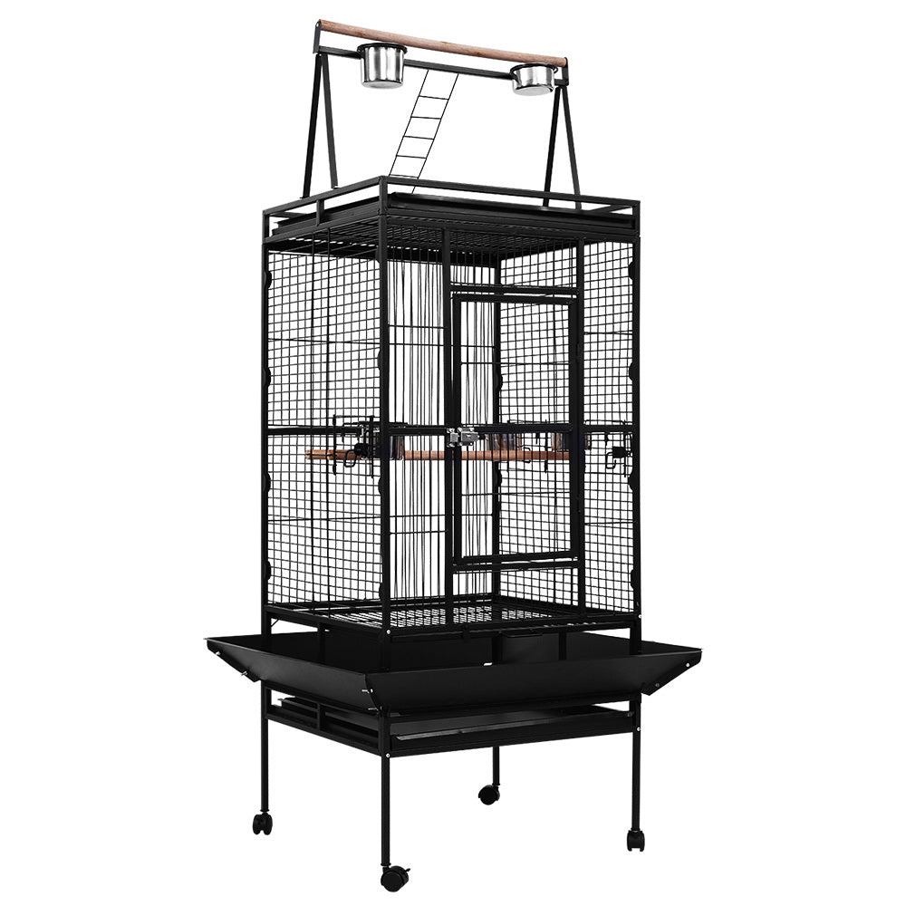 i.Pet Pet Bird Cage with Perch - Black Aus