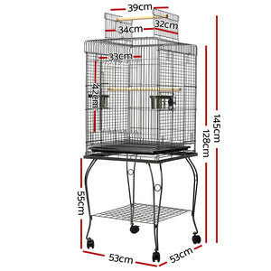 i.Pet Large Bird Cage with Perch - Black Aus