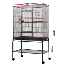 Load image into Gallery viewer, i.Pet Bird Cage Pet Cages Aviary 137CM Large Travel Stand Budgie Parrot Toys Aus