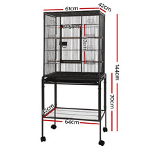 Load image into Gallery viewer, i.Pet Bird Cage Pet Cages Aviary 144CM Large Travel Stand Budgie Parrot Toys Aus