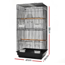 Load image into Gallery viewer, i.Pet Medium Bird Cage with Perch - Black Aus