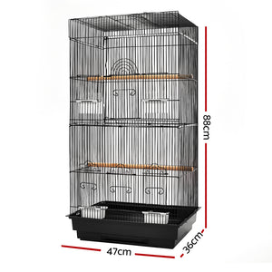 i.Pet Medium Bird Cage with Perch - Black Aus