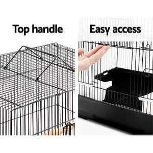 i.Pet Medium Bird Cage with Perch - Black Aus