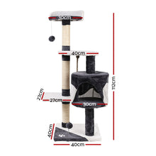 Load image into Gallery viewer, i.Pet Cat Tree 112cm Trees Scratching Post Scratcher Tower Condo House Furniture Wood Aus