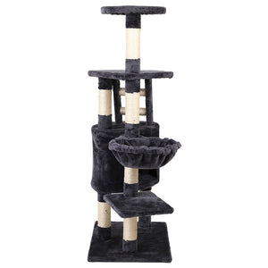 5 i.Pet Cat Tree 120cm Trees Scratching Post Scratcher Tower Condo House Furniture Wood Multi Level Aus