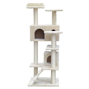 i.Pet Cat Tree 134cm Trees Scratching Post Scratcher Tower Condo House Furniture Wood Beige Aus