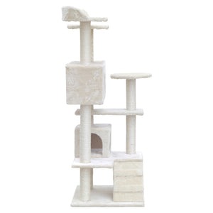 i.Pet Cat Tree 134cm Trees Scratching Post Scratcher Tower Condo House Furniture Wood Beige Aus