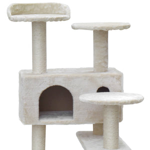 i.Pet Cat Tree 134cm Trees Scratching Post Scratcher Tower Condo House Furniture Wood Beige Aus