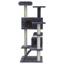 Load image into Gallery viewer, i.Pet Cat Tree 134cm Trees Scratching Post Scratcher Tower Condo House Furniture Wood Grey Aus