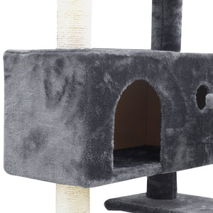 i.Pet Cat Tree 134cm Trees Scratching Post Scratcher Tower Condo House Furniture Wood Grey Aus