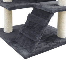 Load image into Gallery viewer, i.Pet Cat Tree 134cm Trees Scratching Post Scratcher Tower Condo House Furniture Wood Grey Aus