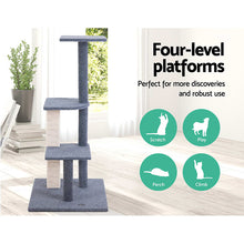 Load image into Gallery viewer, i.Pet Cat Tree 124cm Trees Scratching Post Scratcher Tower Condo House Furniture Wood Steps