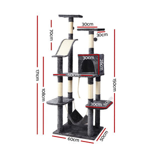 i.Pet Cat Tree 171cm Trees Scratching Post Scratcher Tower Condo House Furniture Wood Aus