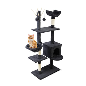 i.Pet Cat Tree 140cm Trees Scratching Post Scratcher Tower Condo House Furniture Wood Aus