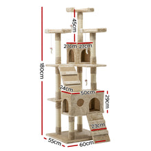 Load image into Gallery viewer, i.Pet Cat Tree 180cm Trees Scratching Post Scratcher Tower Condo House Furniture Wood Beige Aus