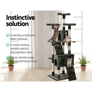 i.Pet Cat Tree 180cm Trees Scratching Post Scratcher Tower Condo House Furniture Wood Aus