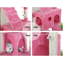 Load image into Gallery viewer, Cat Tree 180cm Trees Scratching Post Scratcher Tower Condo House Furniture Wood Pink Aus