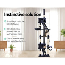 Load image into Gallery viewer, i.Pet Cat Tree 260cm Trees Scratching Post Scratcher Tower Condo House Furniture Wood Blue Aus