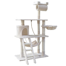 Load image into Gallery viewer, i.Pet Cat Tree 141cm Trees Scratching Post Scratcher Tower Condo House Furniture Wood Beige Aus