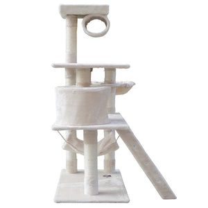 i.Pet Cat Tree 141cm Trees Scratching Post Scratcher Tower Condo House Furniture Wood Beige Aus