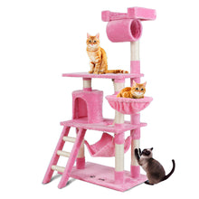 Load image into Gallery viewer, i.Pet Cat Tree 141cm Trees Scratching Post Scratcher Tower Condo House Furniture Wood Pink Aus