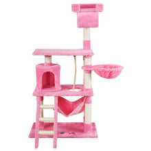 Load image into Gallery viewer, i.Pet Cat Tree 141cm Trees Scratching Post Scratcher Tower Condo House Furniture Wood Pink Aus